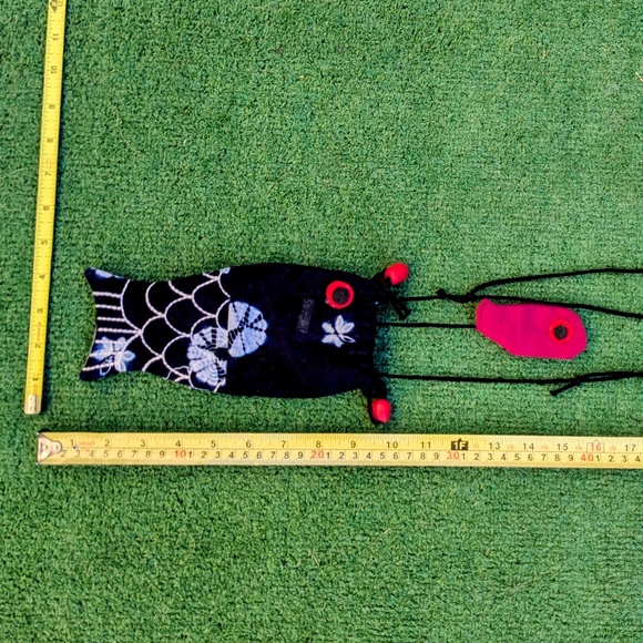 Drawstring Tie-Dye Cotton AdjustableCrossbody Asian Coy Fish Purse/Small Bag GUC - Picture 2 of 2